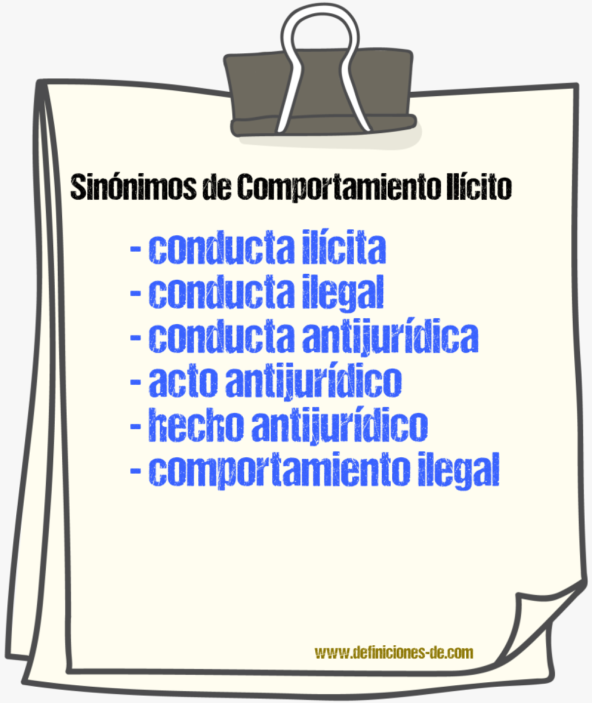 Sinónimos de comportamiento ilícito