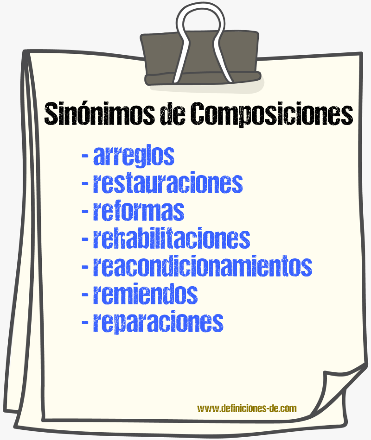 Sinónimos de composiciones