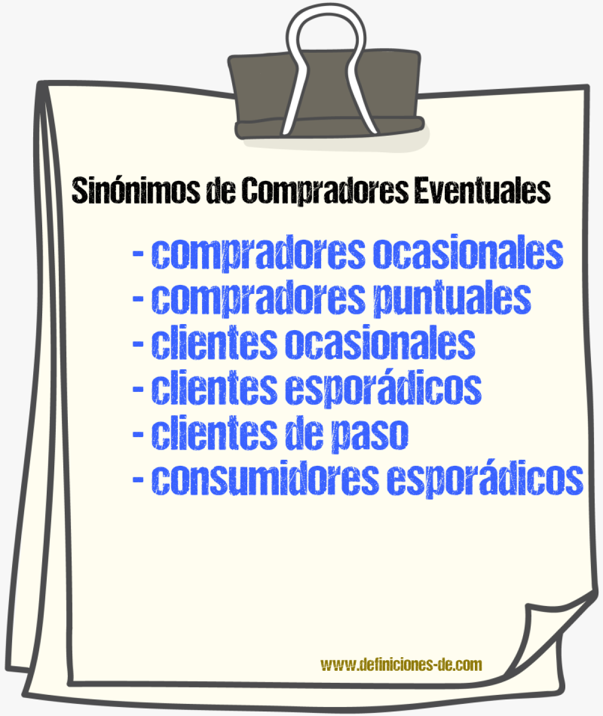 Sinónimos de compradores eventuales