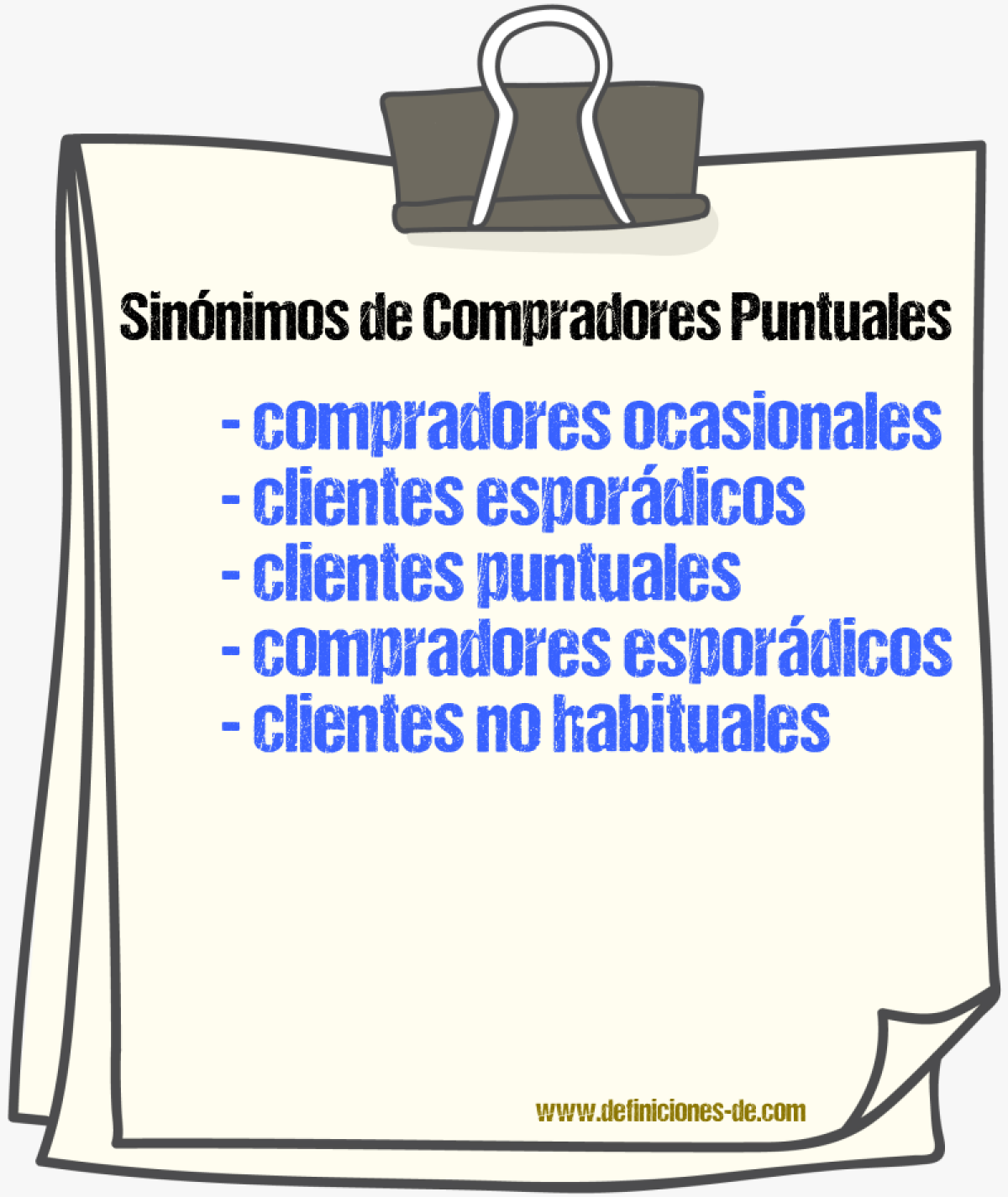 Sinónimos de compradores puntuales