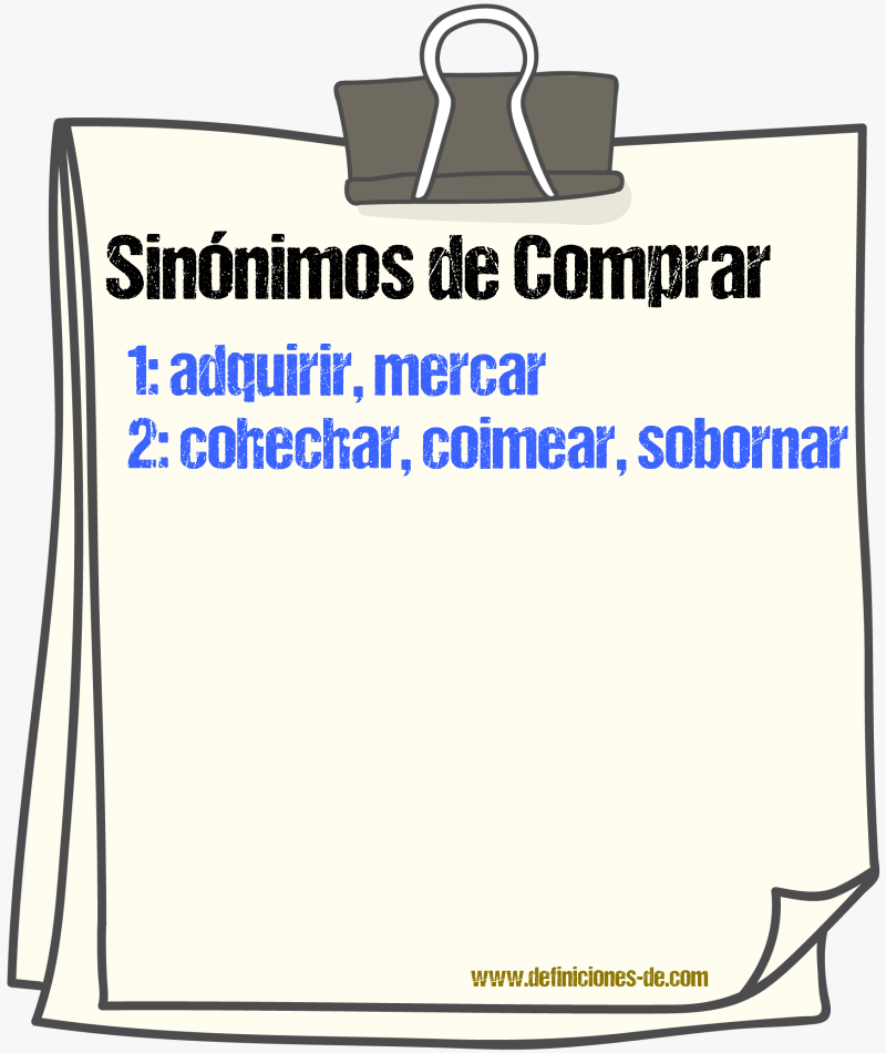 Sinnimos de comprar