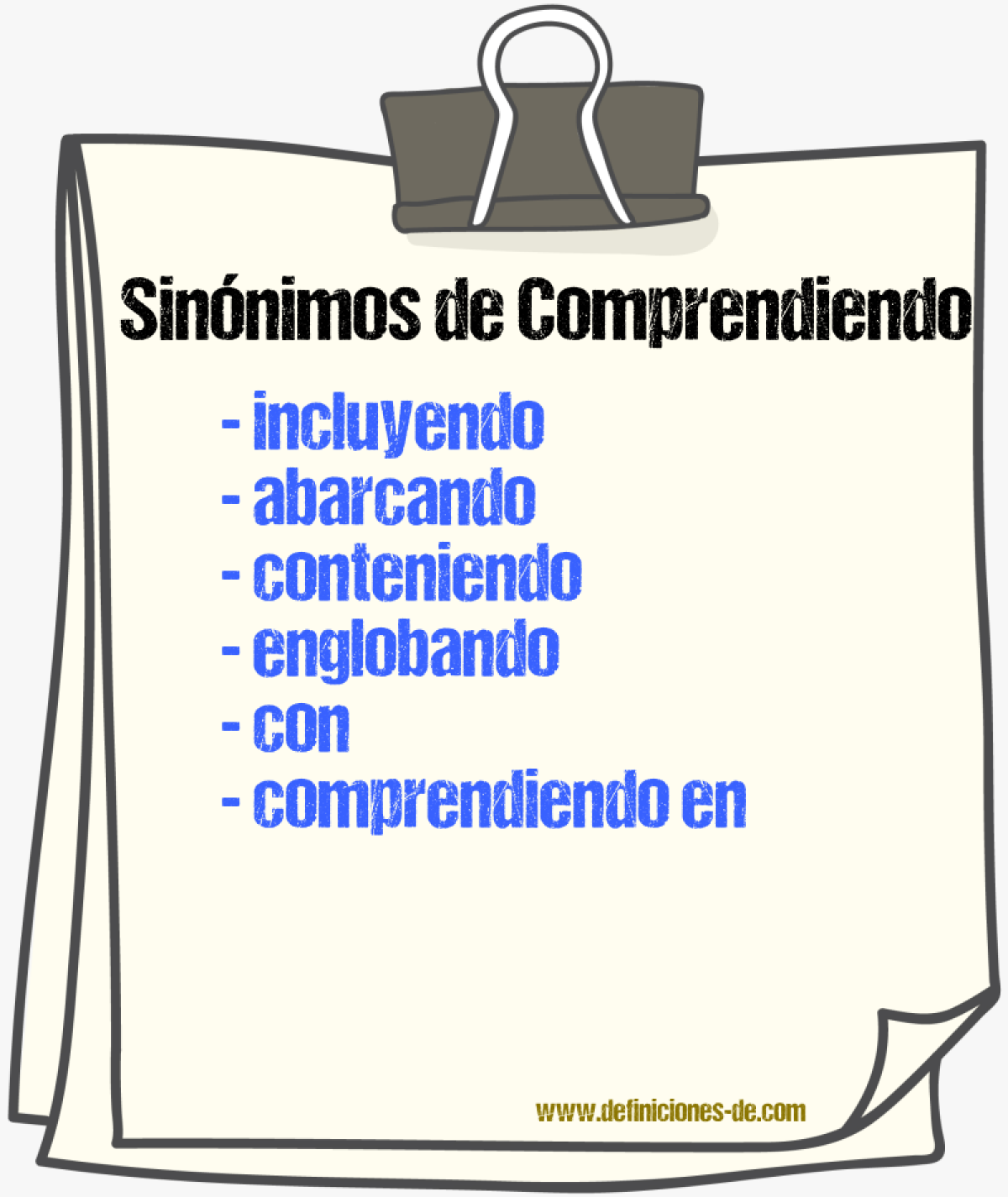 Sinónimos de comprendiendo