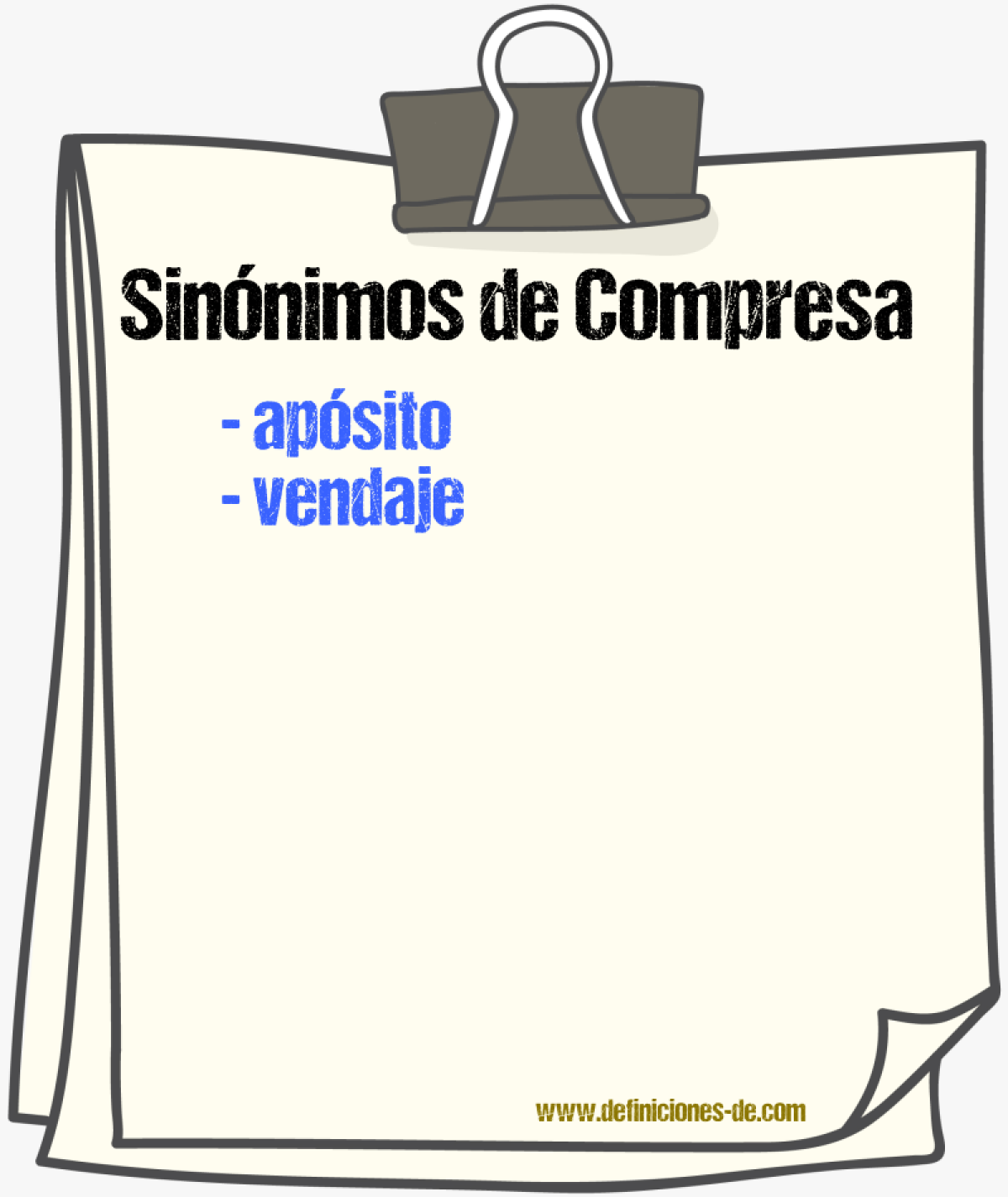 Sinnimos de compresa