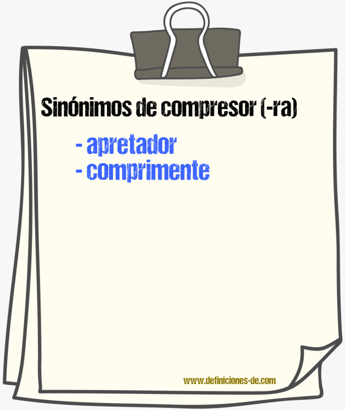 Sinnimos de compresor