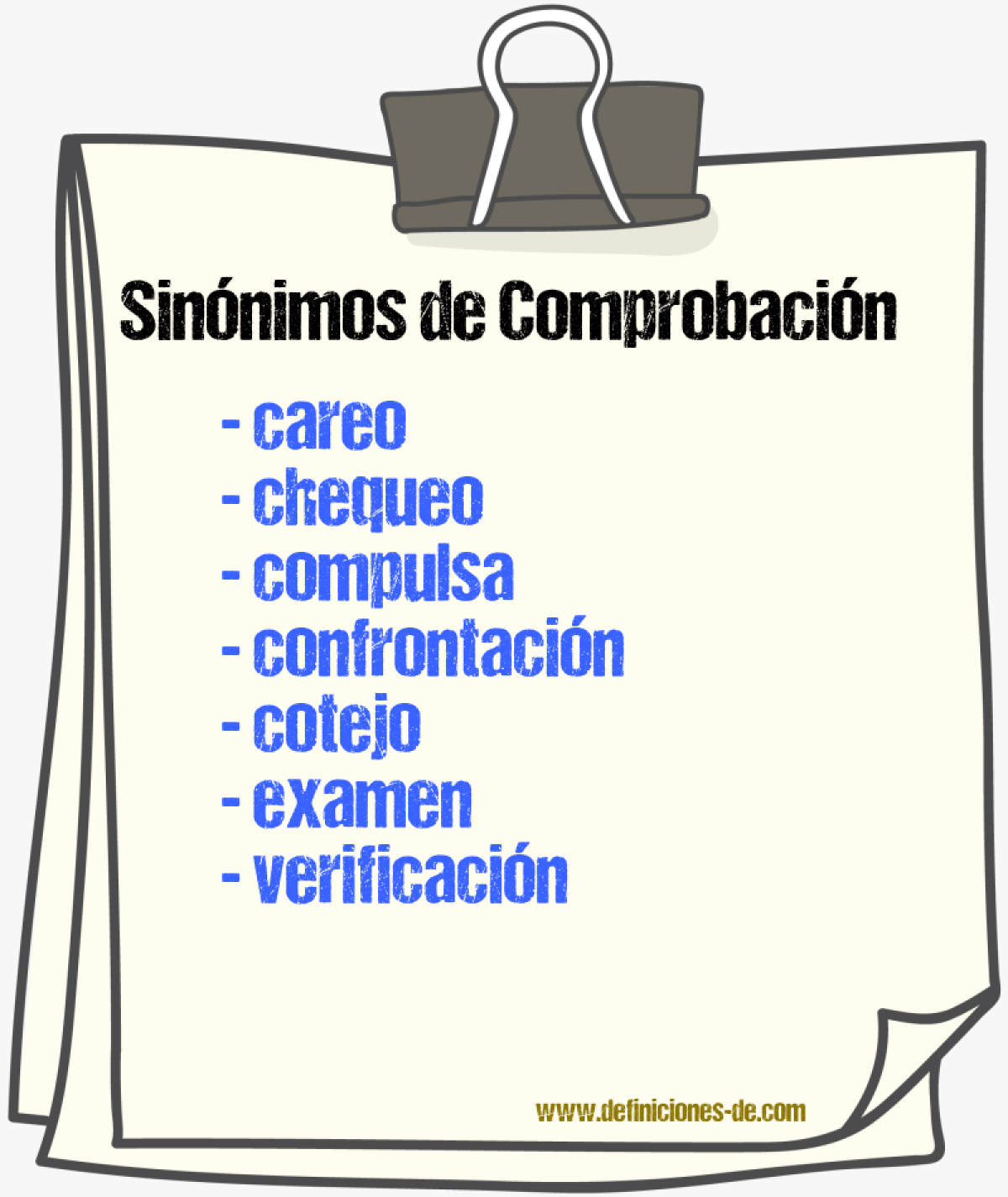 Sinnimos de comprobacin