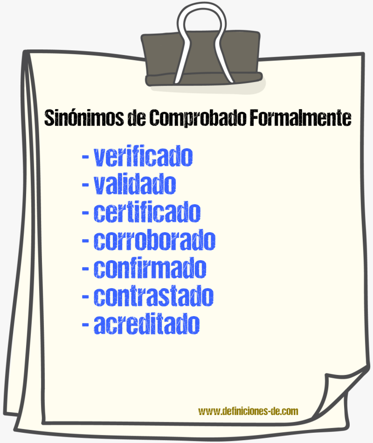 Sinónimos de comprobado formalmente