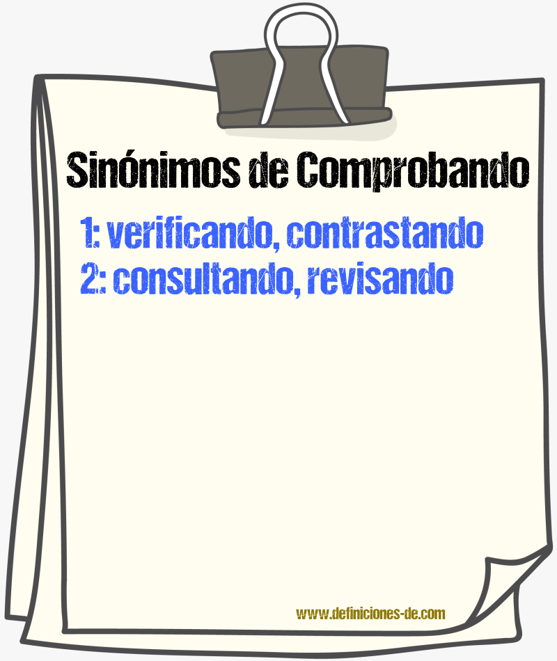 Sinónimos de comprobando