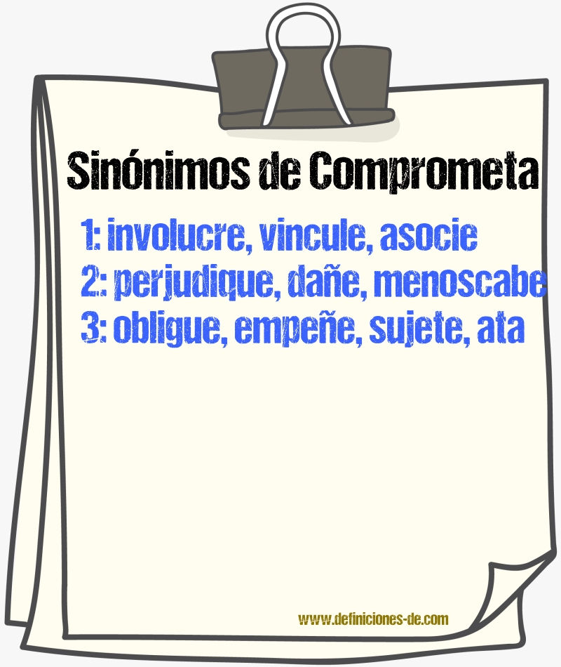 Sinónimos de comprometa