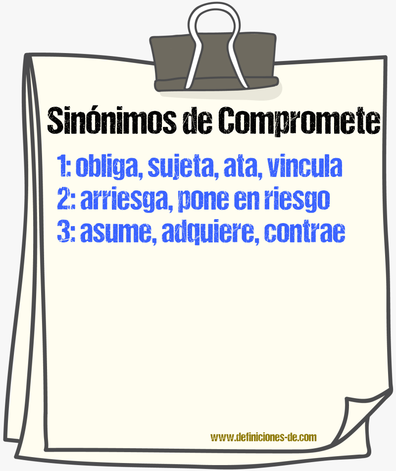 Sinónimos de compromete