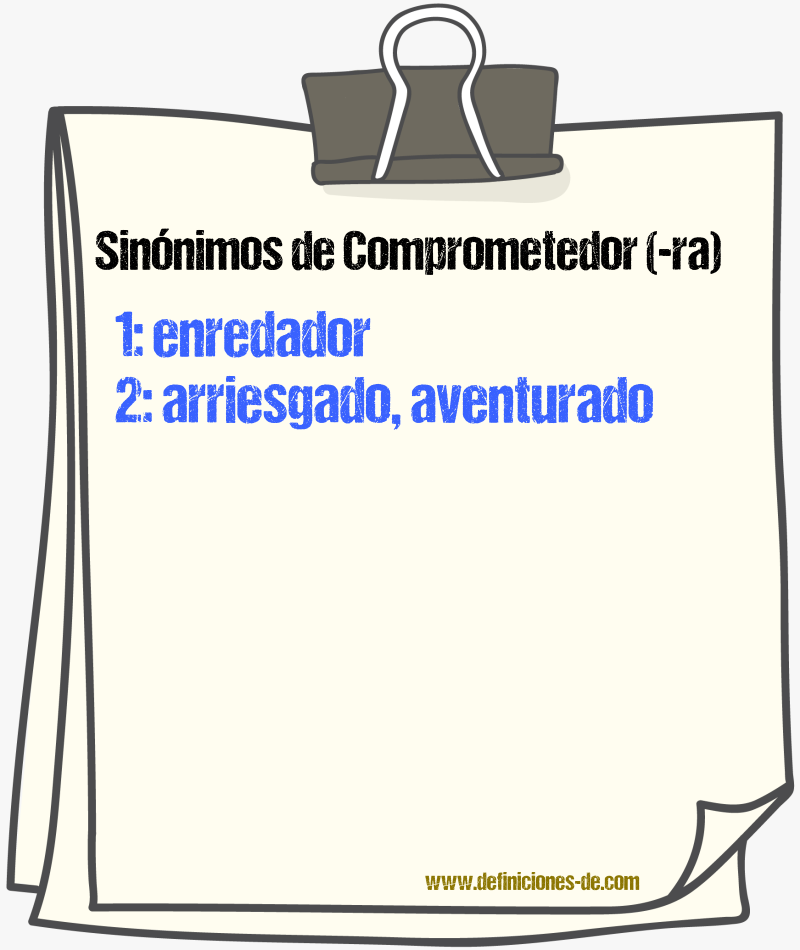 Sinnimos de comprometedor