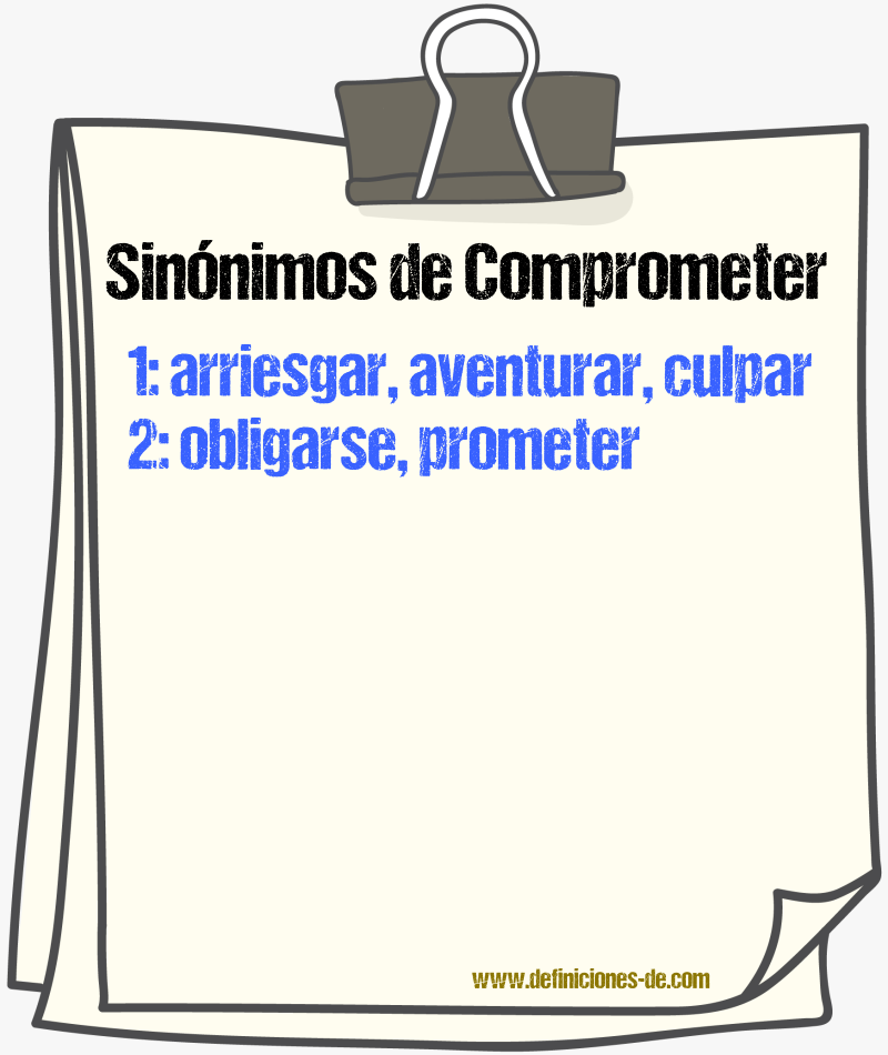 Sinnimos de comprometer