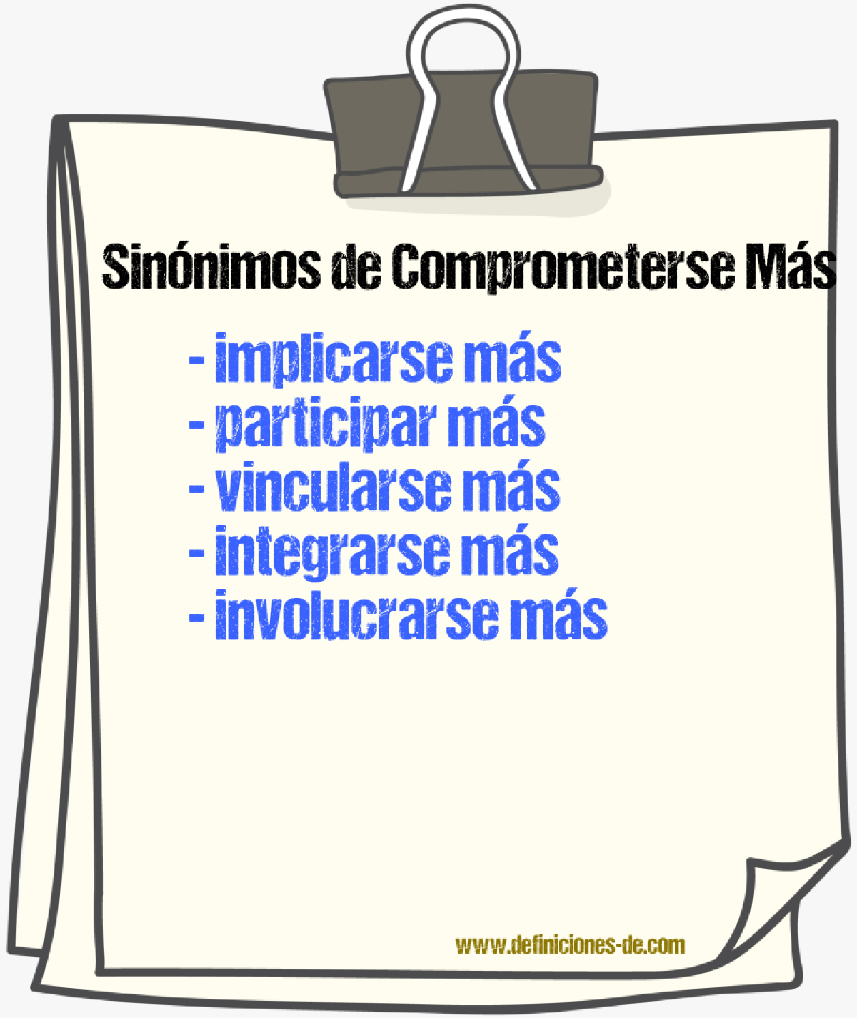 Sinónimos de comprometerse más