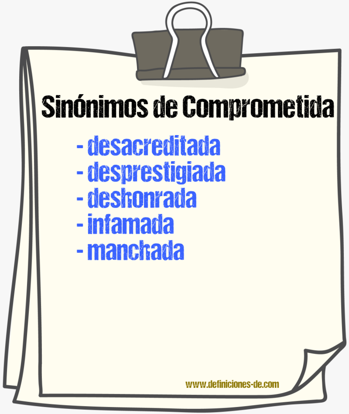 Sinónimos de comprometida