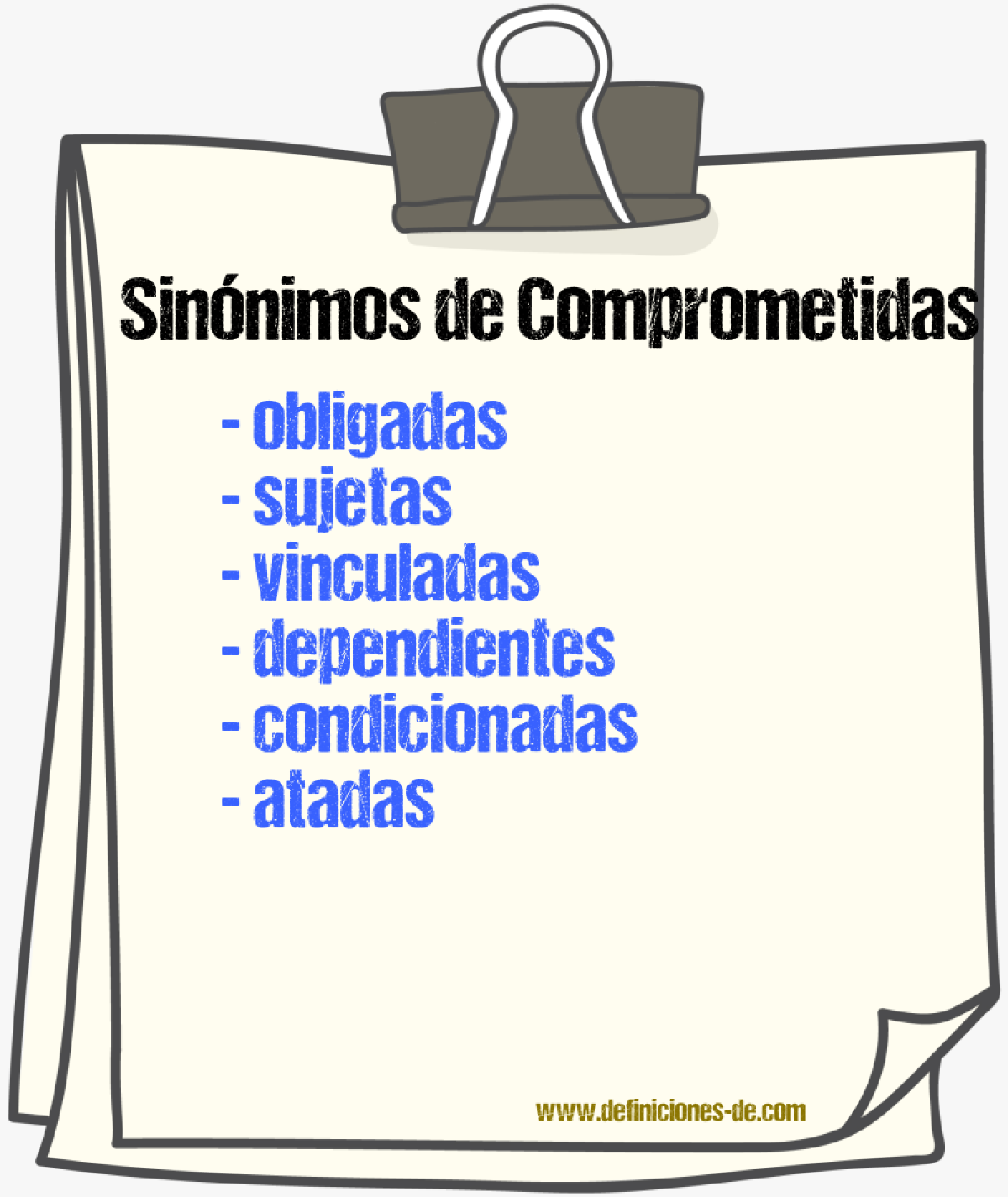 Sinónimos de comprometidas