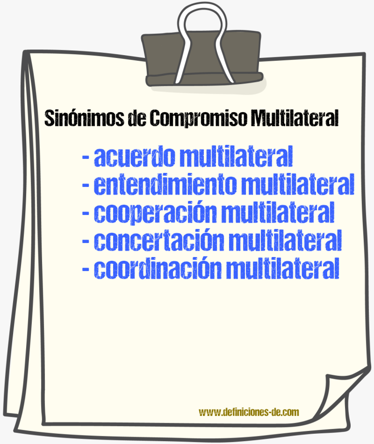 Sinónimos de compromiso multilateral