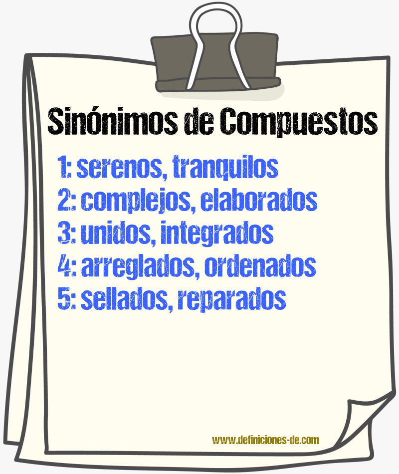 Sinónimos de compuestos