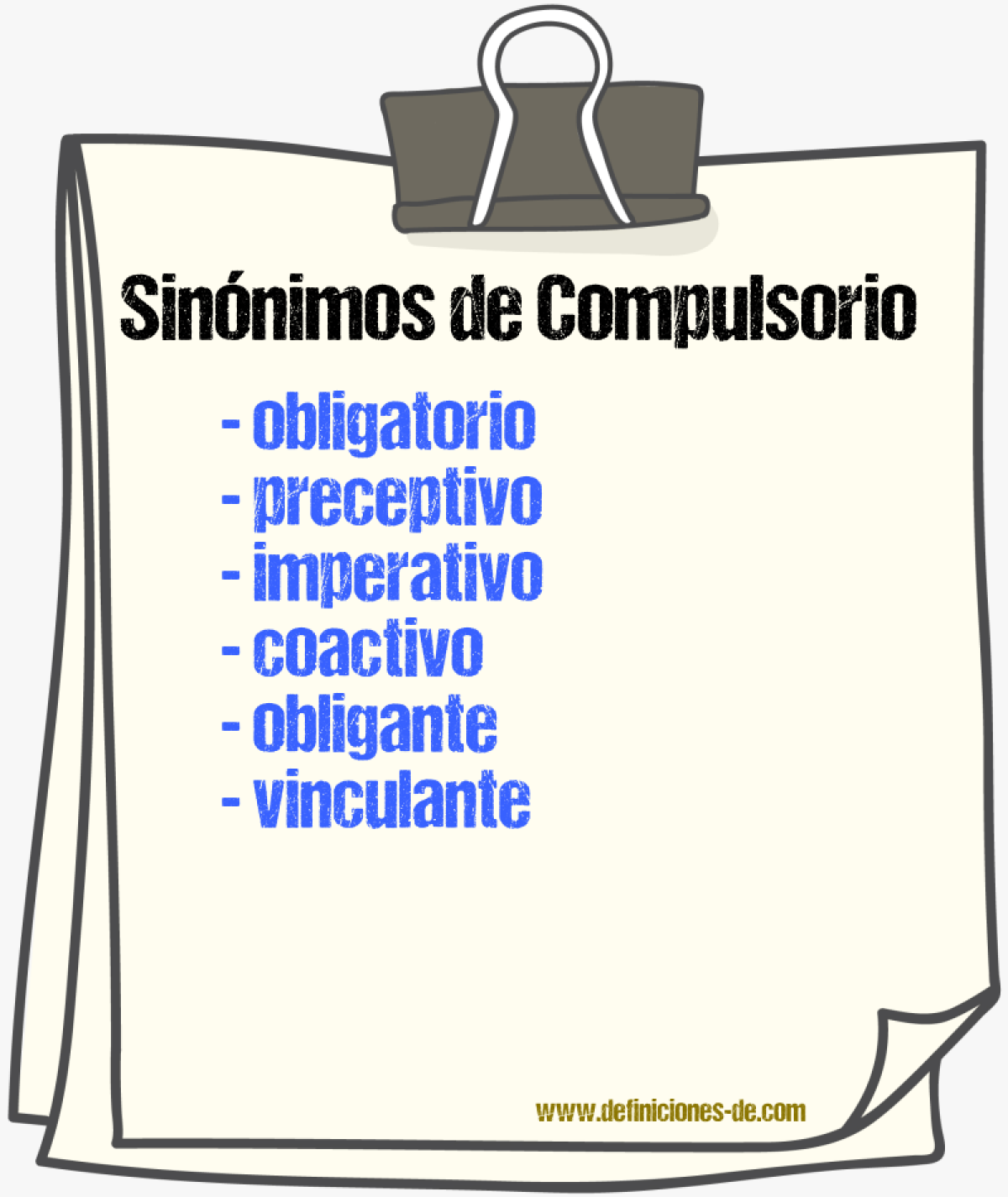 Sinónimos de compulsorio