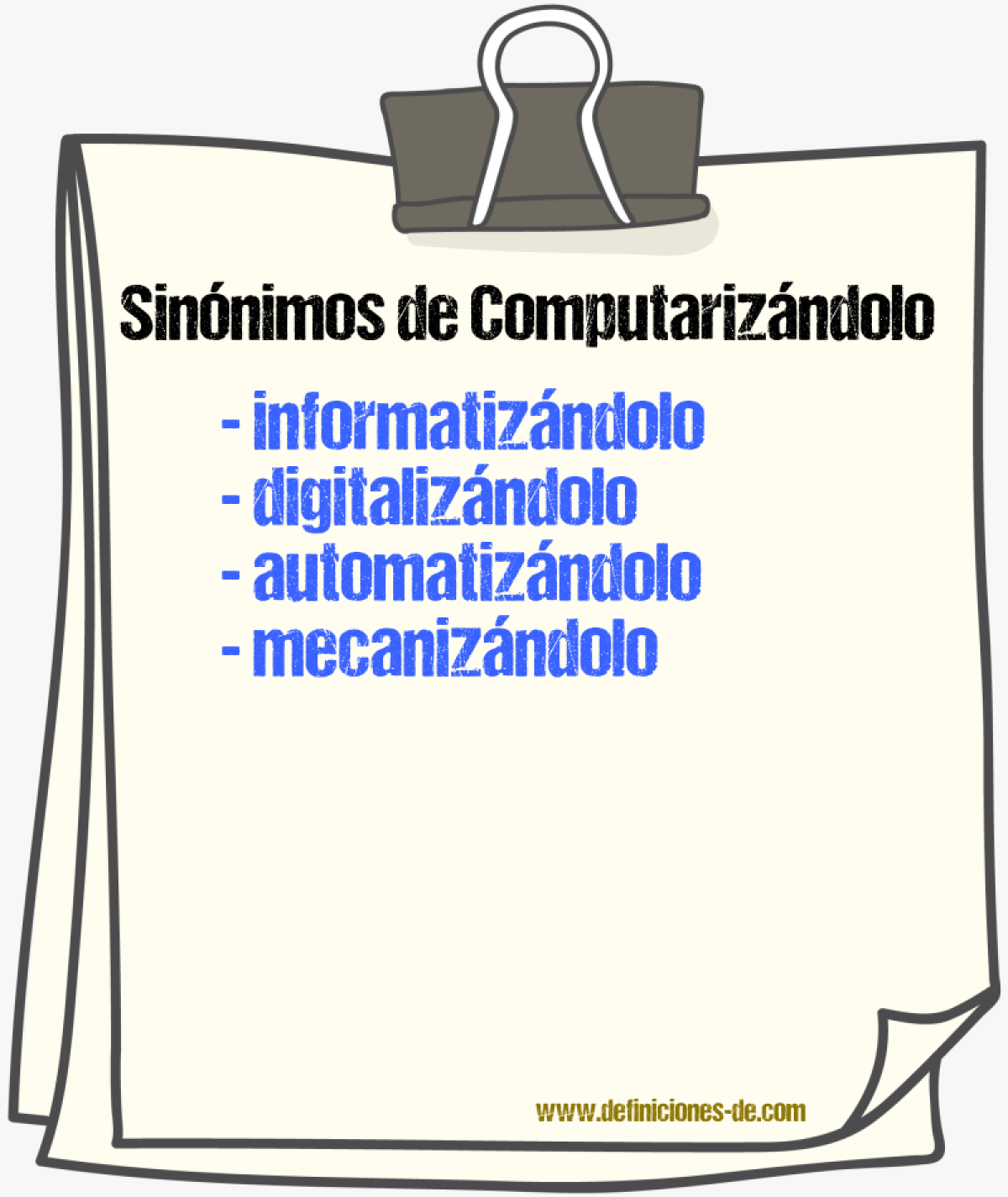 Sinónimos de computarizándolo