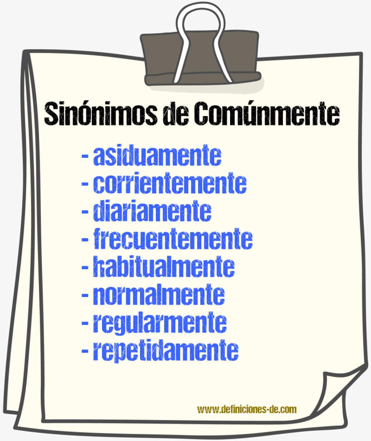 Sinnimos de comnmente