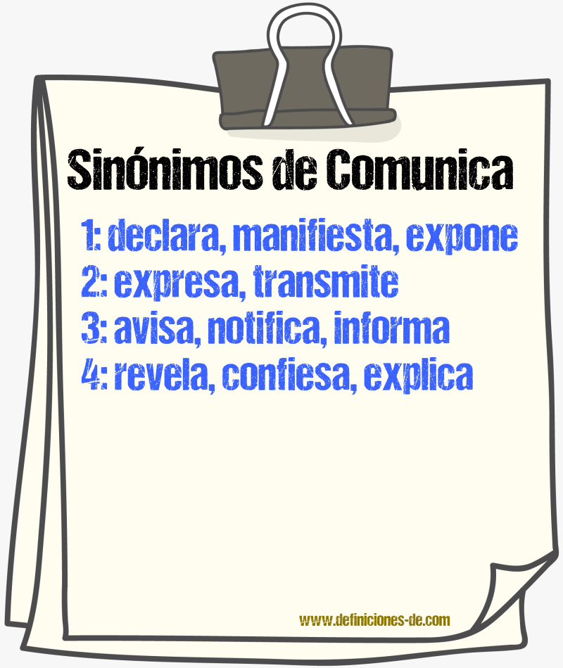 Sinónimos de comunica