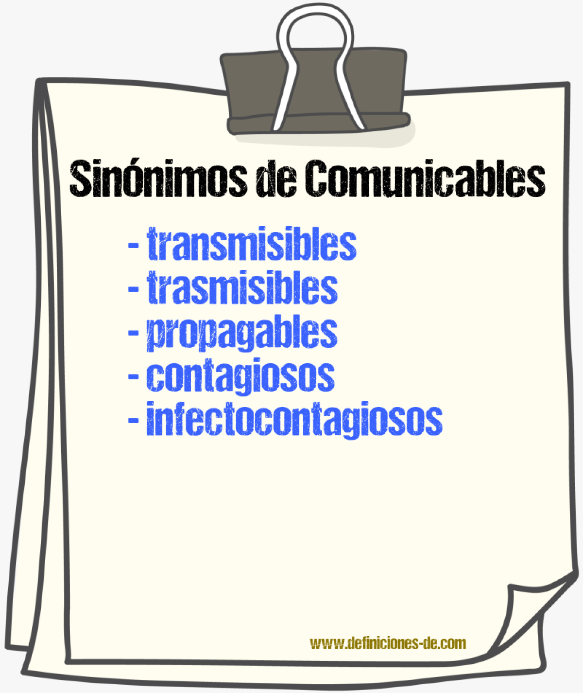 Sinónimos de comunicables