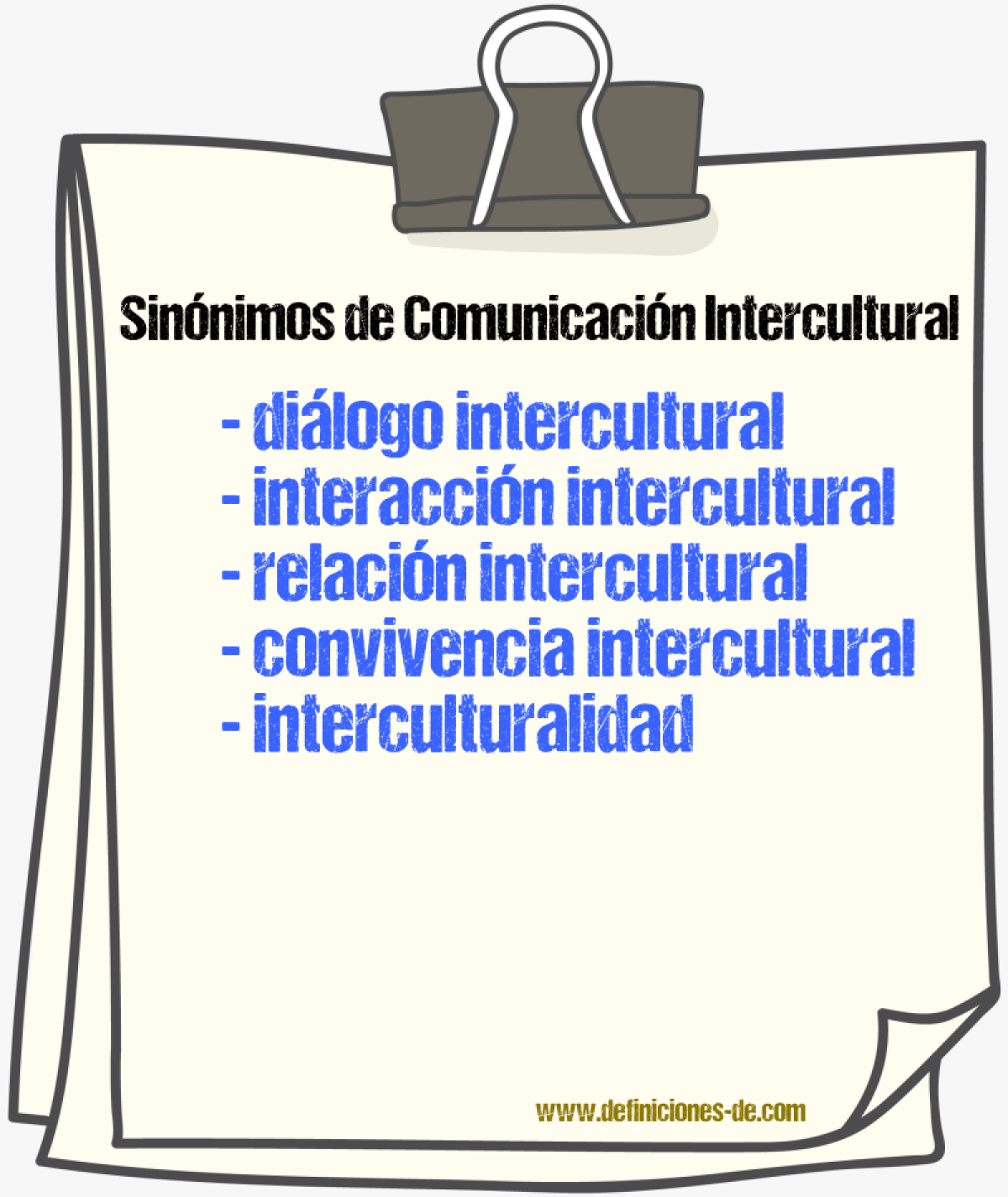 Sinónimos de comunicación intercultural