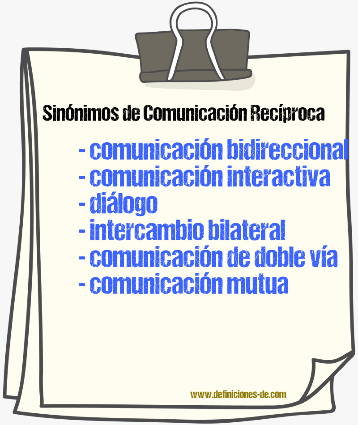 Sinónimos de comunicación recíproca