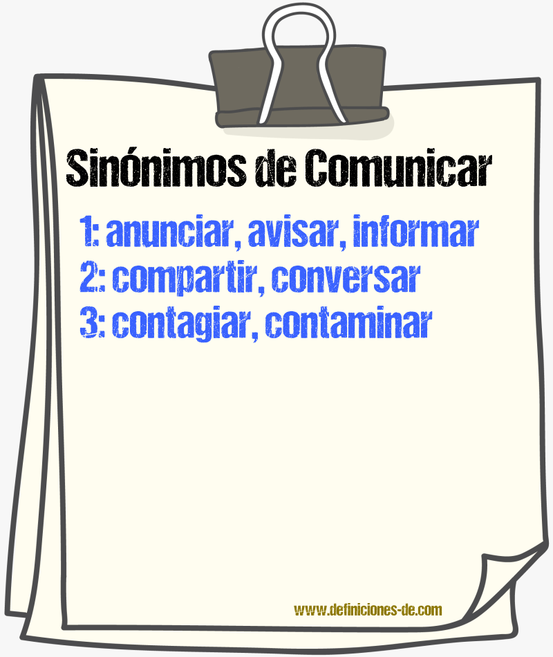 Sinnimos de comunicar