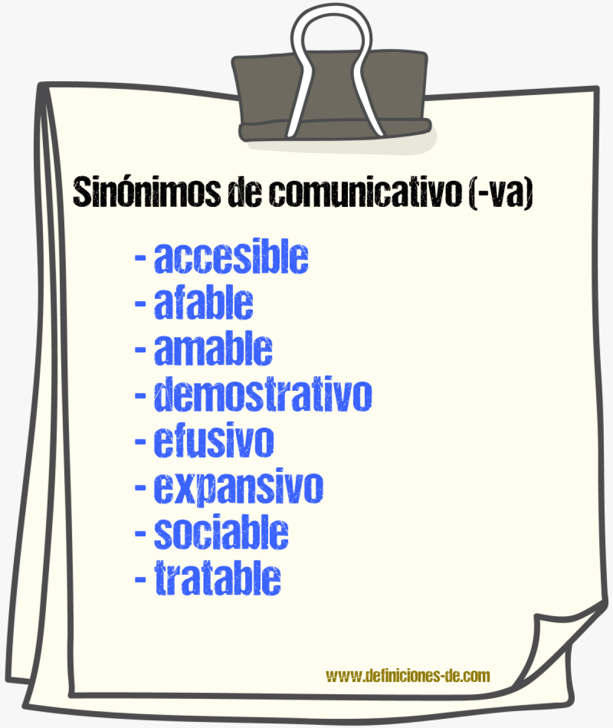 Sinnimos de comunicativo