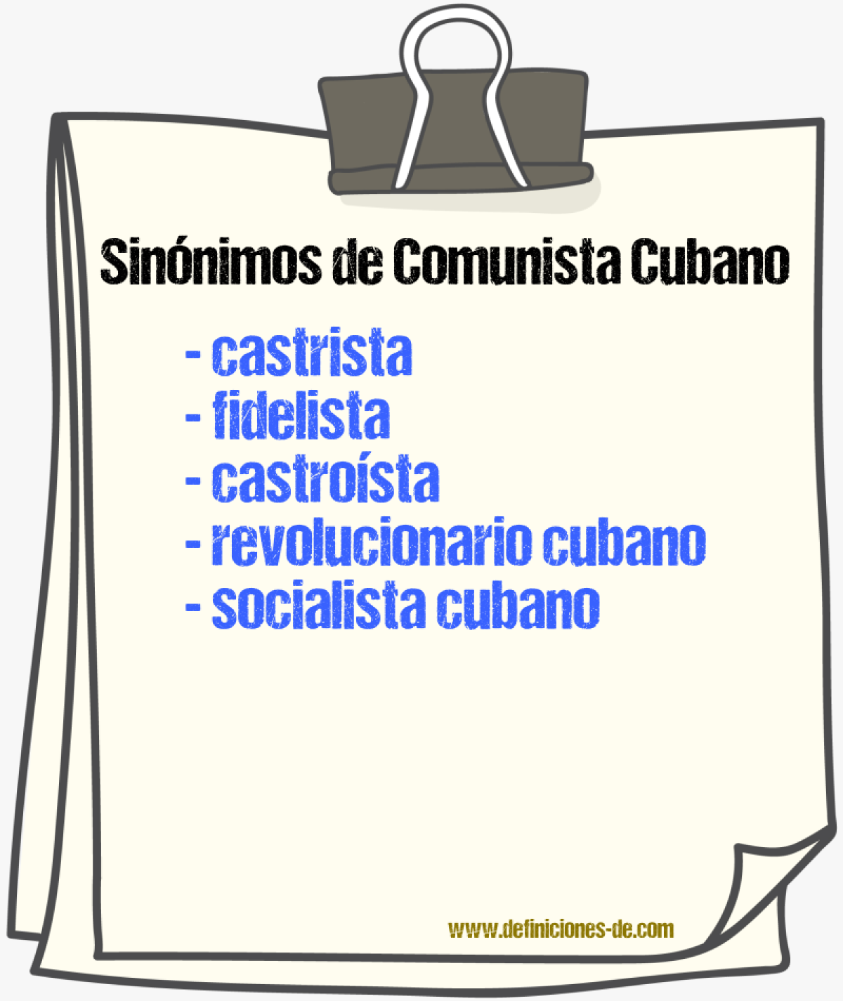 Sinónimos de comunista cubano