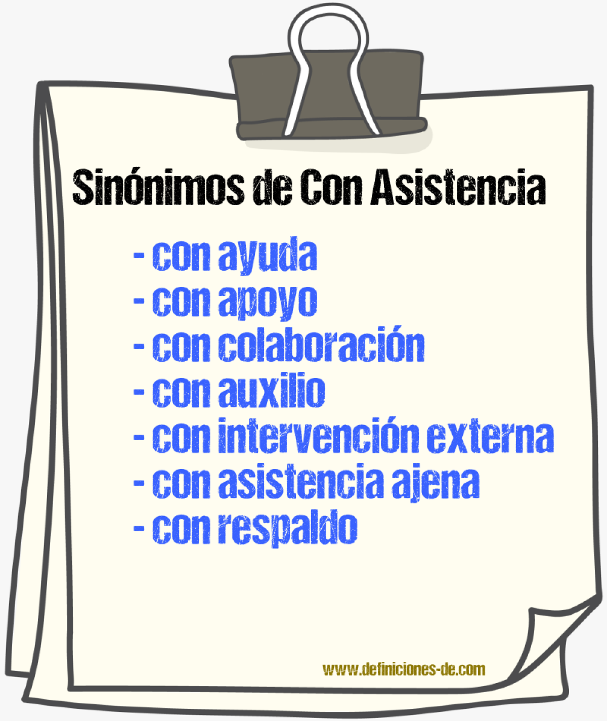 Sinónimos de con asistencia