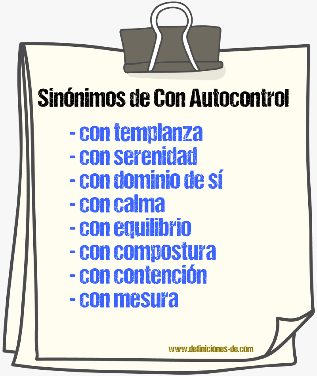 Sinónimos de con autocontrol