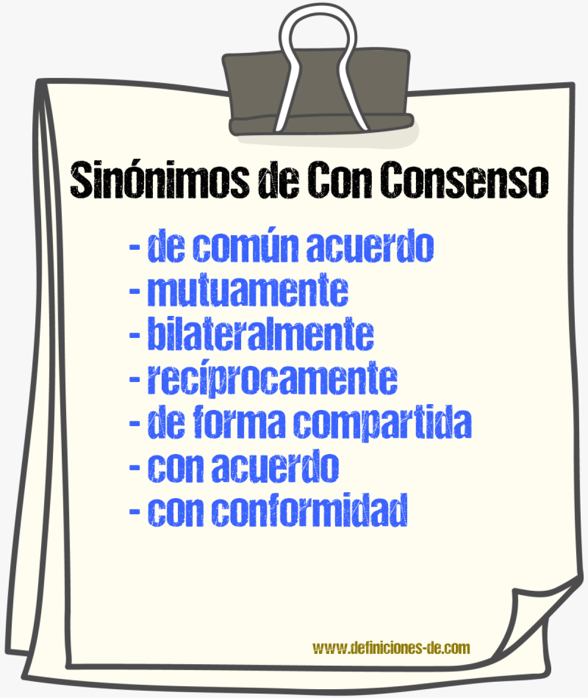 Sinónimos de con consenso