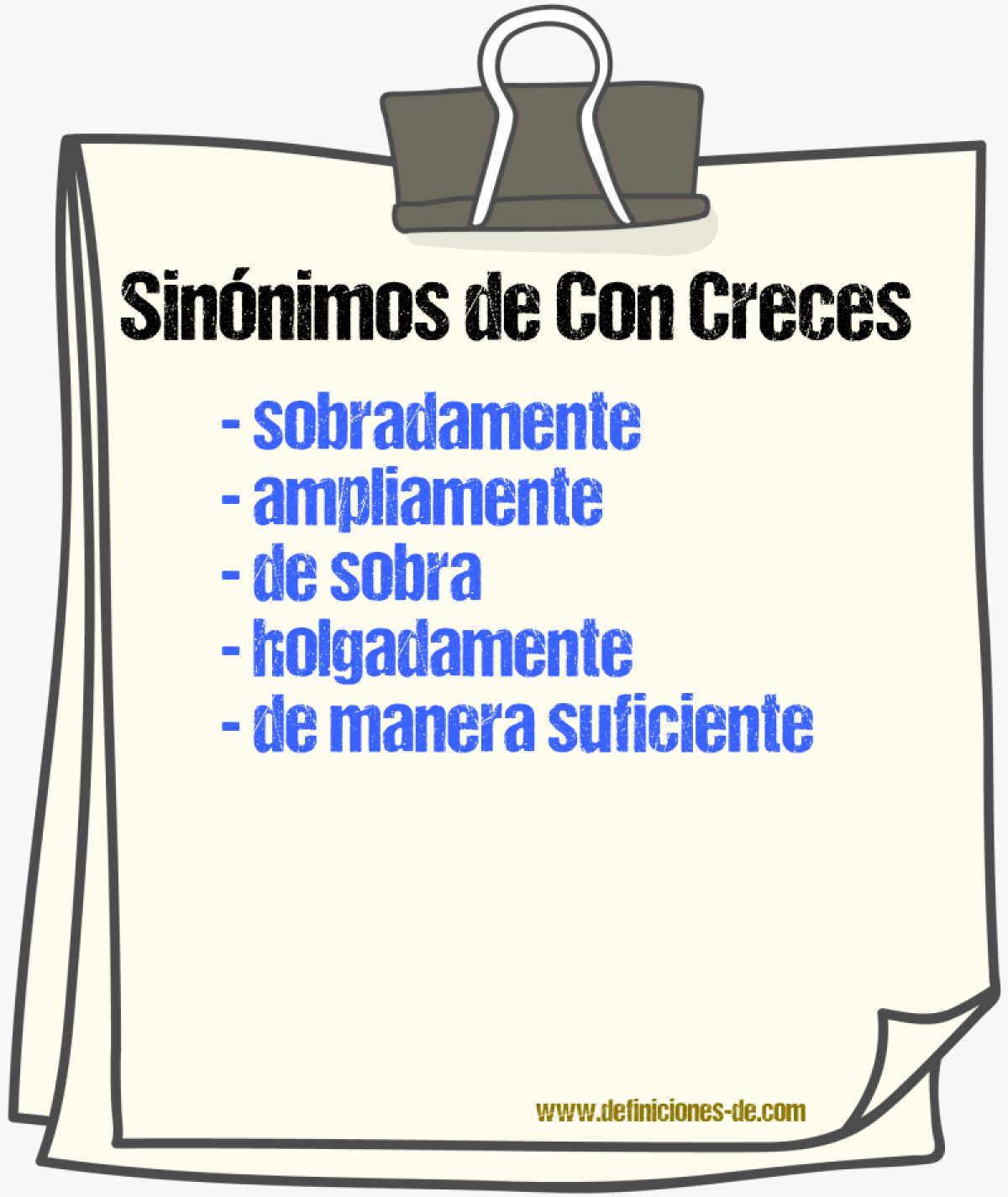 Sinónimos de con creces