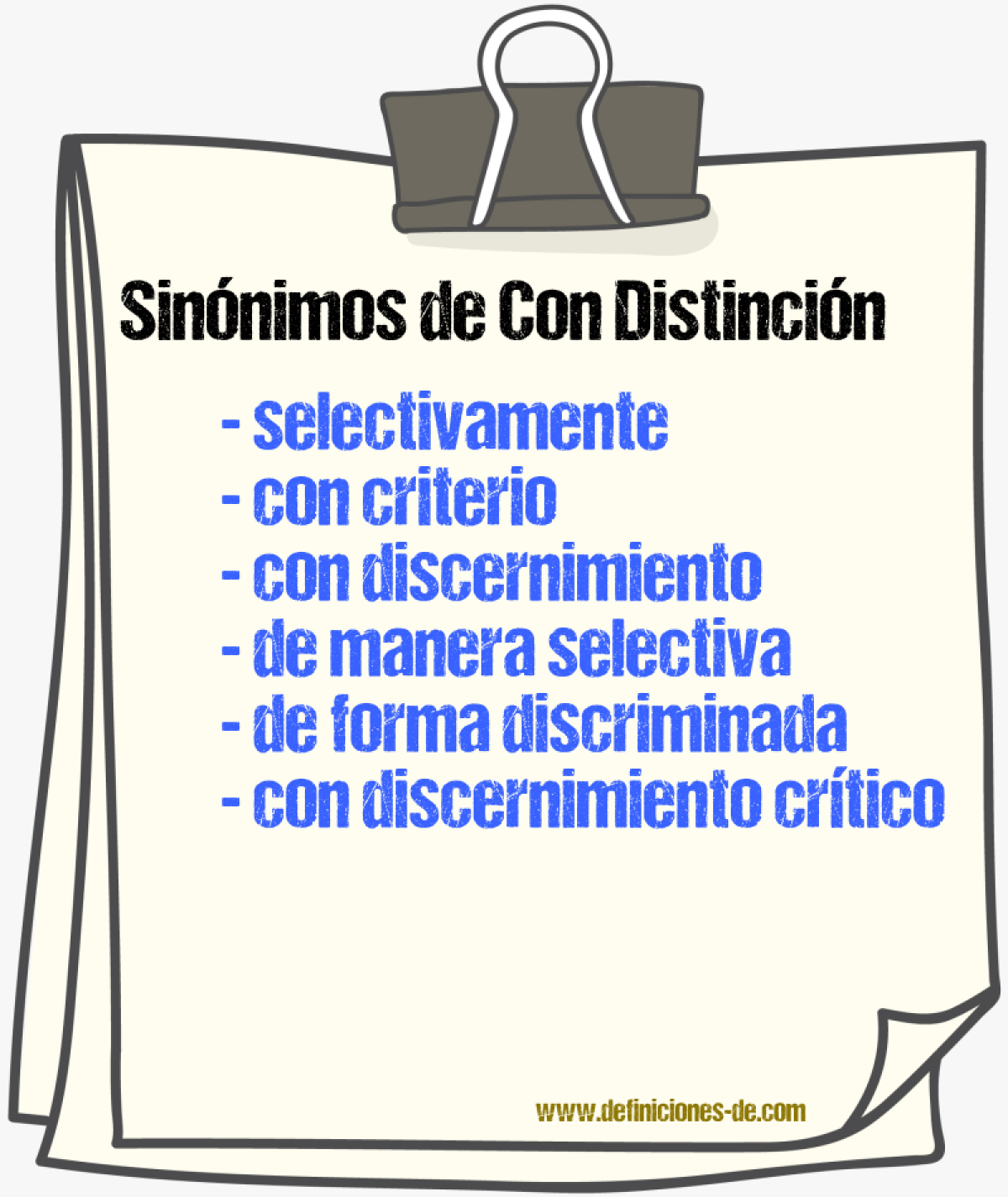 Sinónimos de con distinción