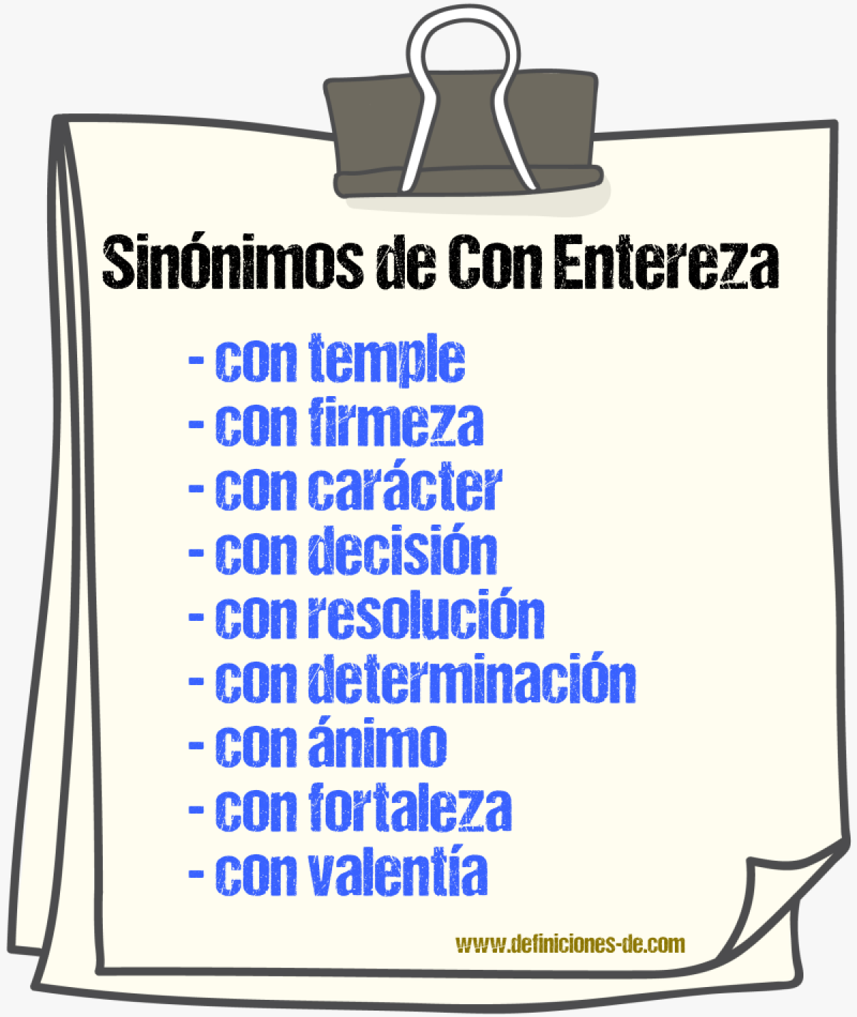 Sinónimos de con entereza
