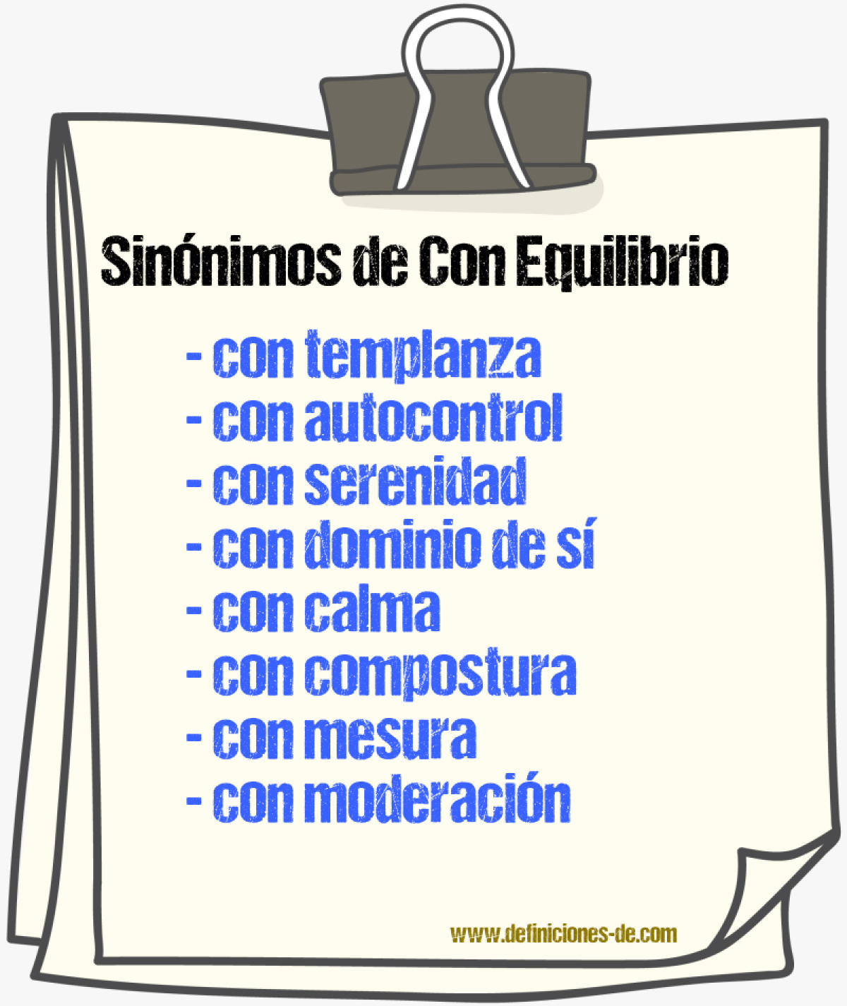 Sinónimos de con equilibrio