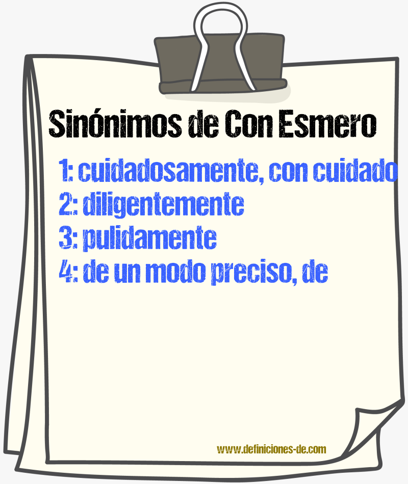 Sinónimos de con esmero