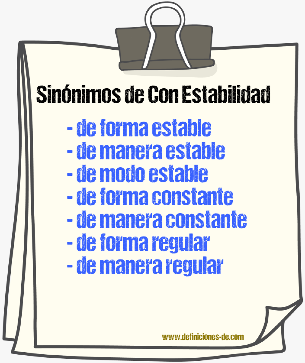 Sinónimos de con estabilidad