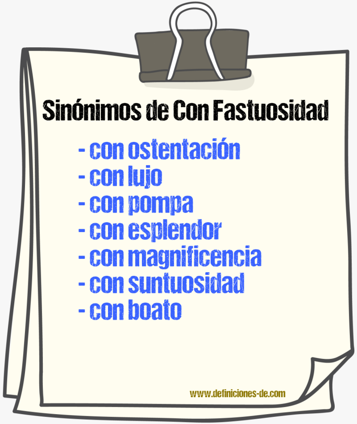 Sinónimos de con fastuosidad