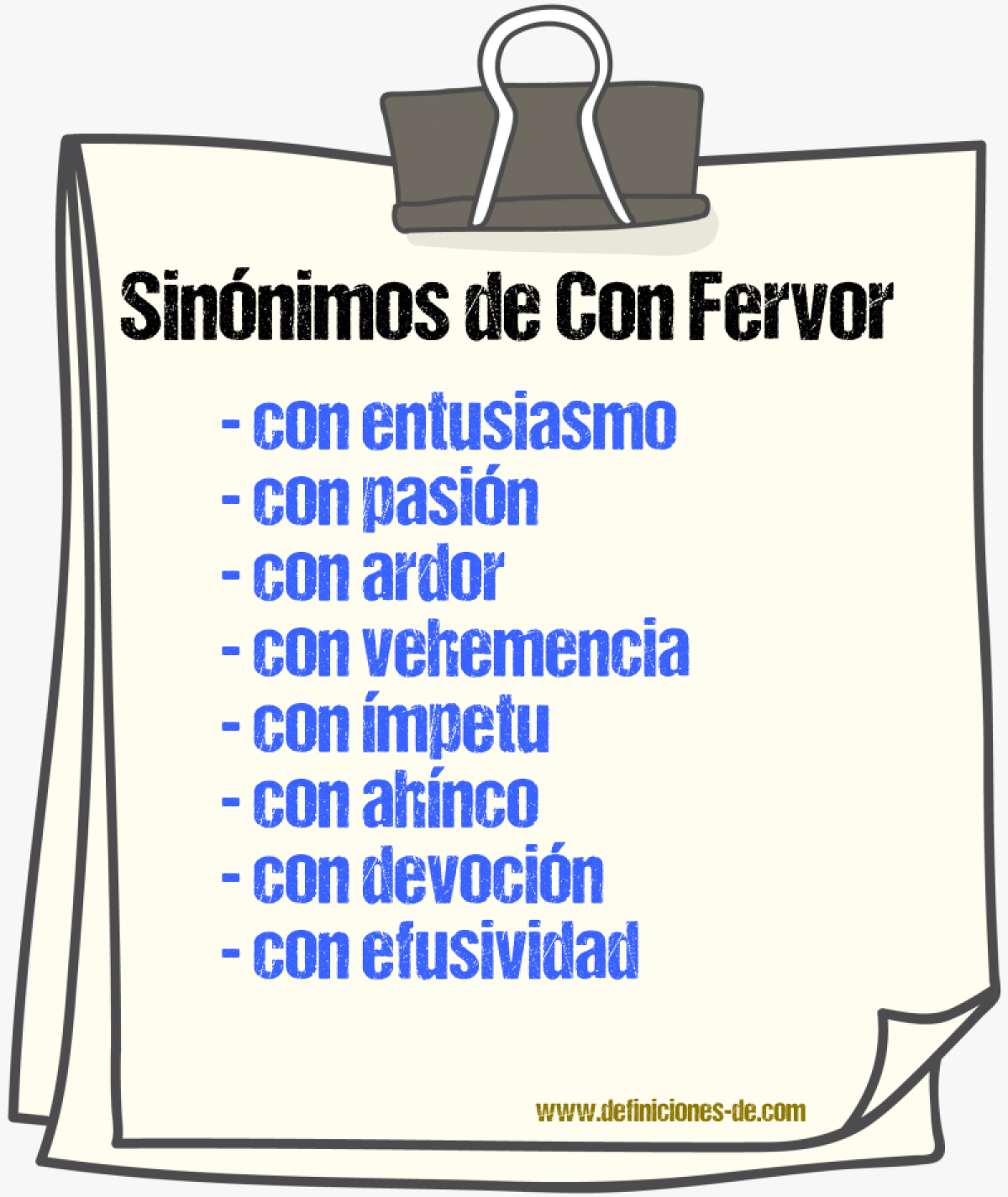 Sinónimos de con fervor