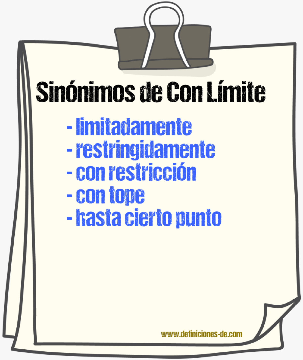 Sinónimos de con límite