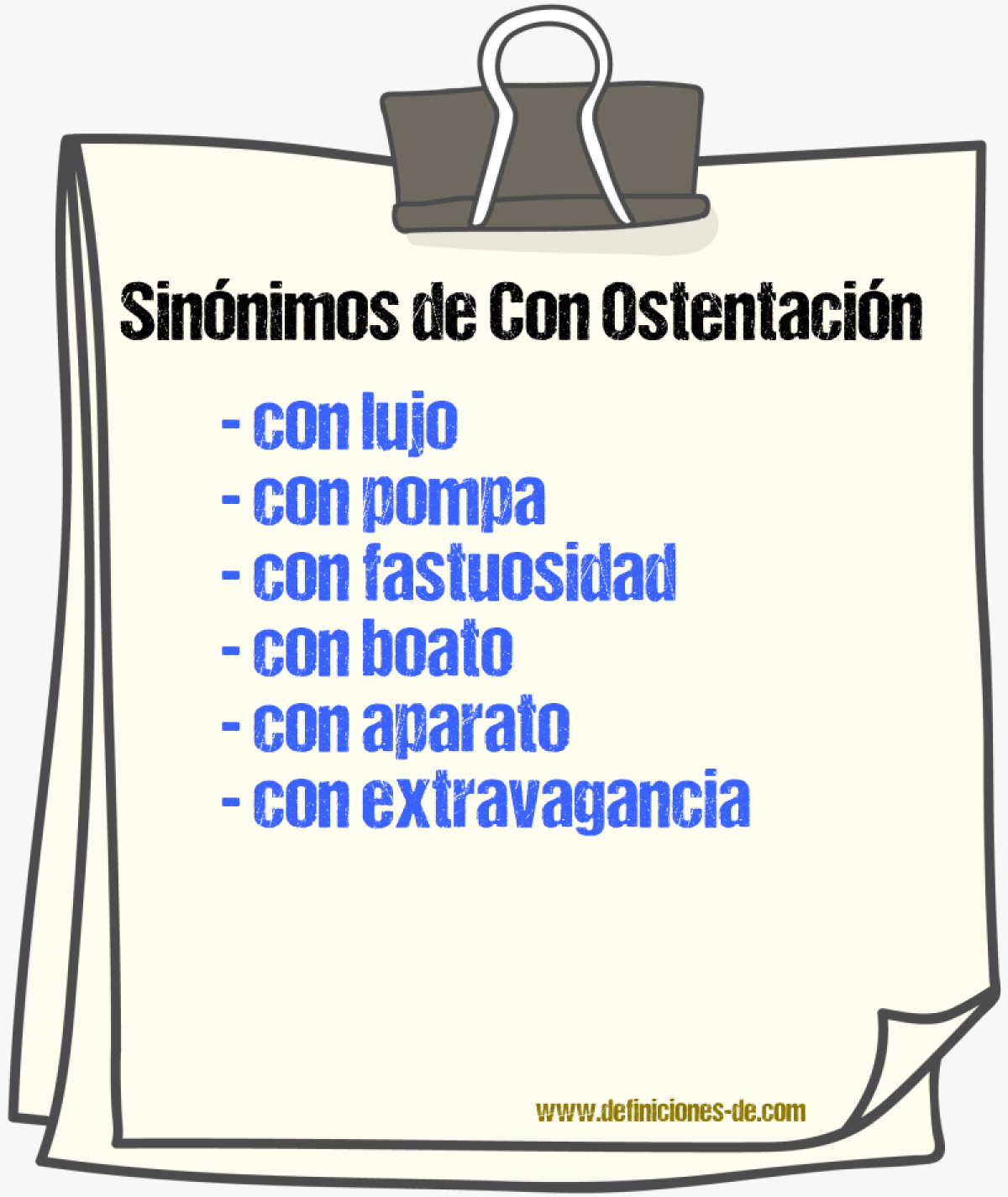 Sinónimos de con ostentación