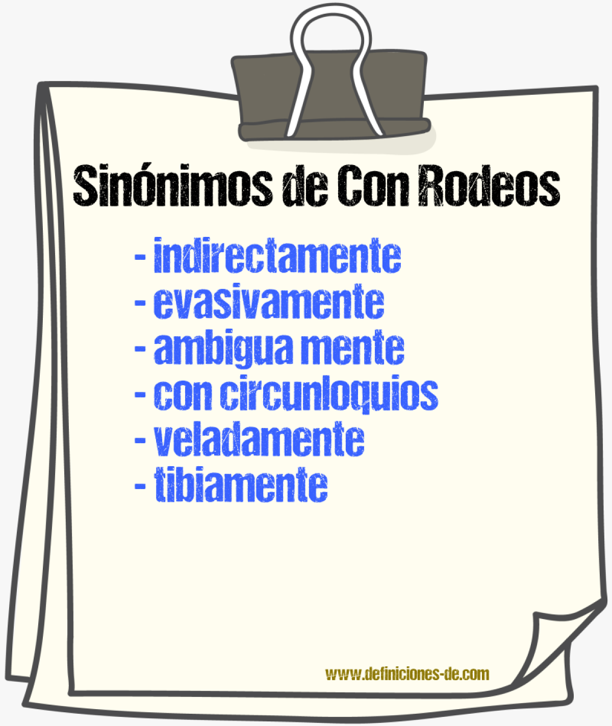 Sinónimos de con rodeos