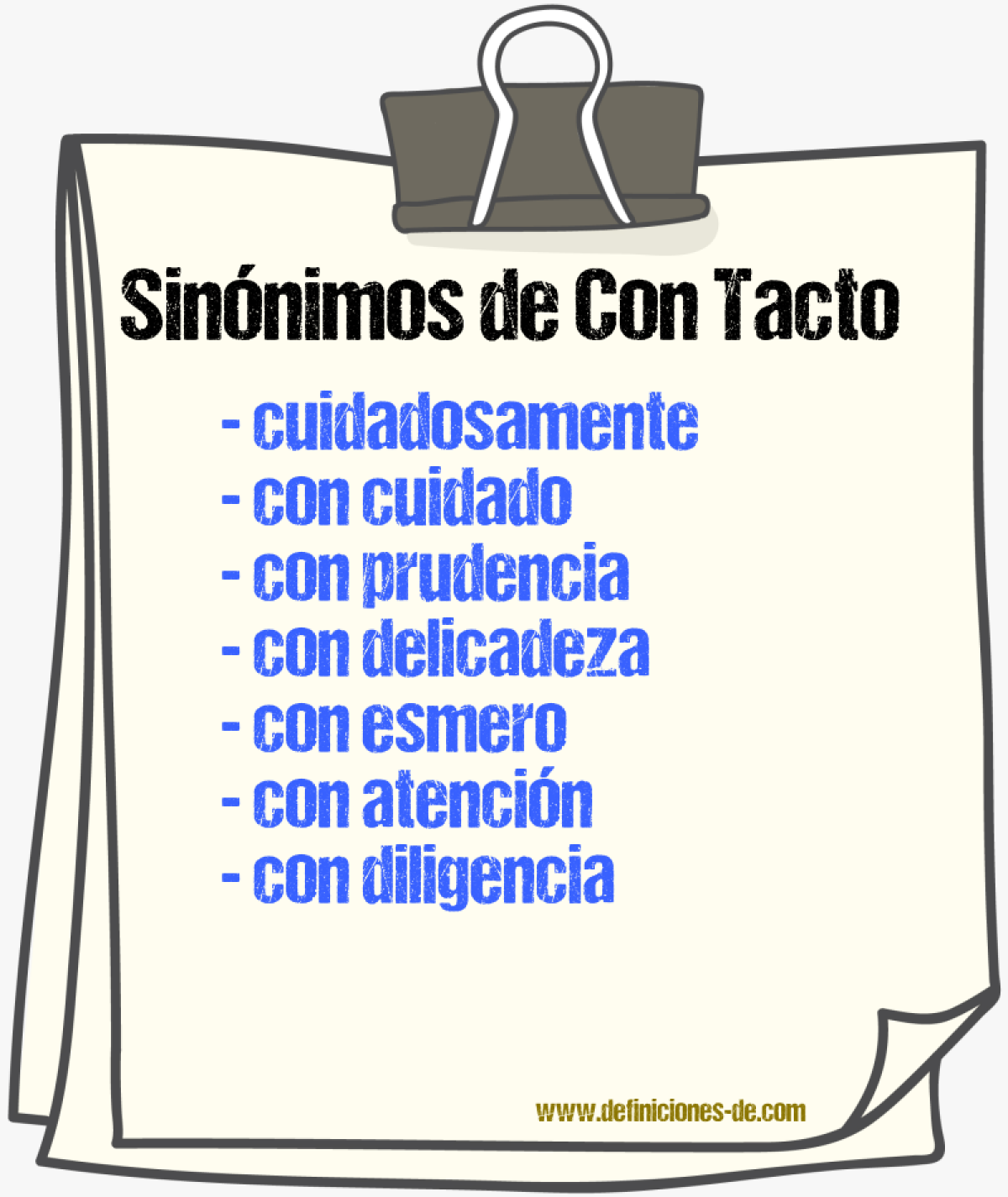 Sinónimos de con tacto