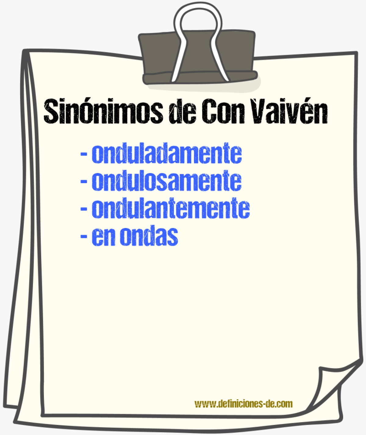 Sinónimos de con vaivén