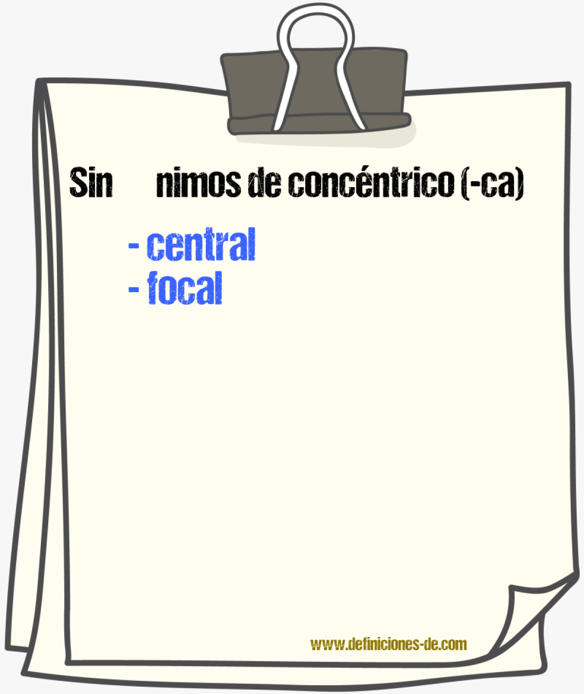 Sinnimos de concntrico