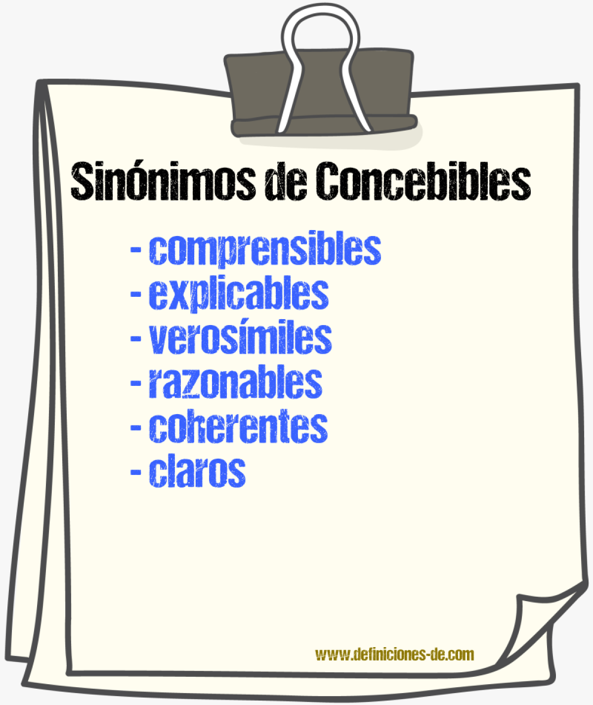 Sinónimos de concebibles