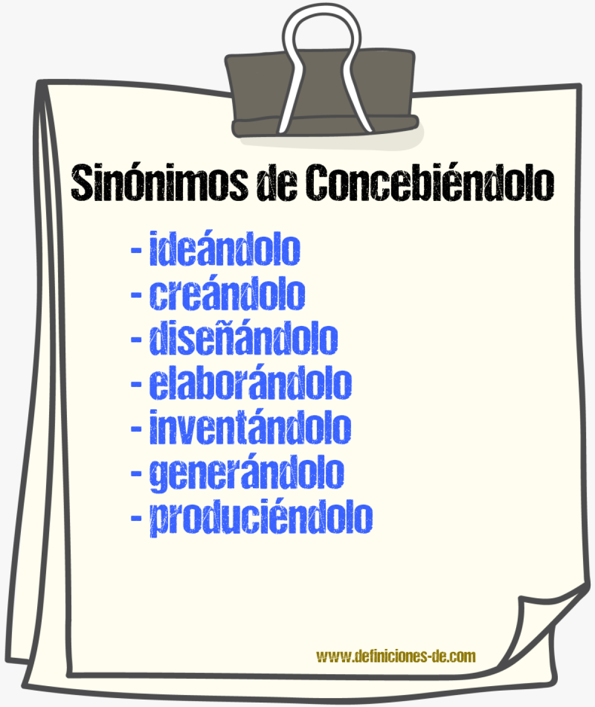 Sinónimos de concebiéndolo