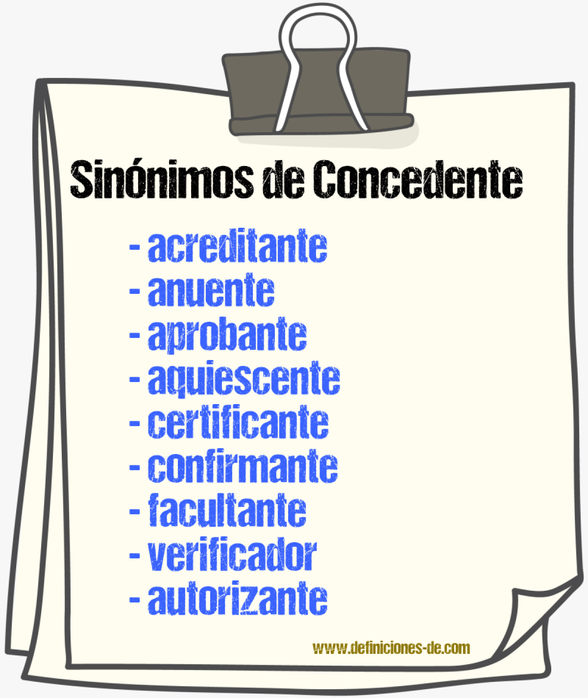 Sinnimos de concedente